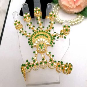 Kundan Panjagela Bracelet With Rings Fine Quality