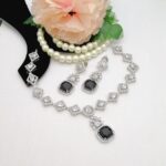 American Diamond Doublet Stone Necklace Real Stone