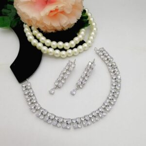 American Diamond necklace Set Real Stone