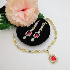 American Diamond Cut Levish Necklace Set Real Stone Fine Quality