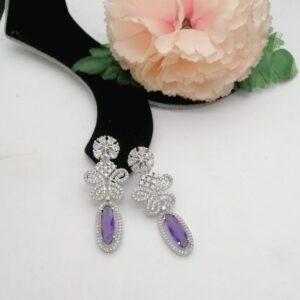 American Diamond Cut Levish Ear Rings Doublet Stone Real Stone Fine Quality