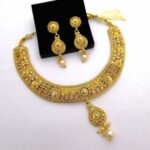 Indian Copper Kundan Necklace Set Real Stone Fine Quality
