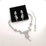 American Diamond Cut Elegant Jewellery Set Real Stone Fine Quality